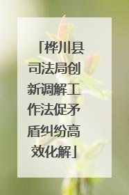 桦川县司法局创新调解工作法促矛盾纠纷高效化解