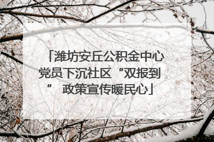 潍坊安丘公积金中心党员下沉社区“双报到” 政策宣传暖民心