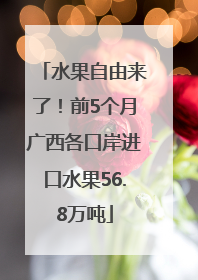 水果自由来了！前5个月广西各口岸进口水果56.8万吨