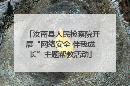汝南县人民检察院开展“网络安全 伴我成长”主题帮教活动