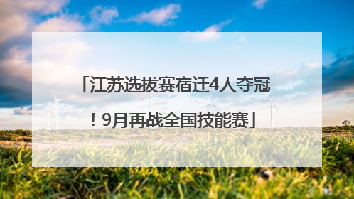 江苏选拔赛宿迁4人夺冠！9月再战全国技能赛