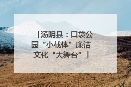 汤阴县：口袋公园“小载体”廉洁文化“大舞台”