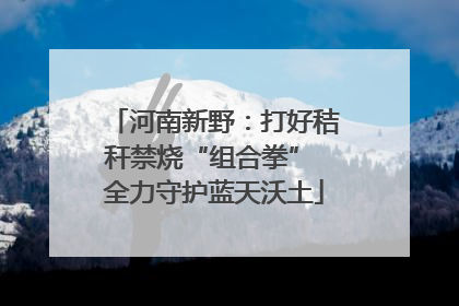 河南新野：打好秸秆禁烧“组合拳” 全力守护蓝天沃土