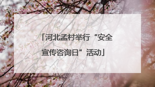 河北孟村举行“安全宣传咨询日”活动