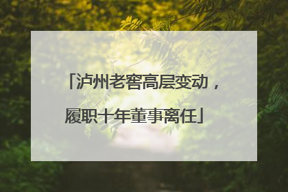泸州老窖高层变动，履职十年董事离任