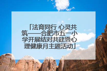 法育同行 心灵共筑——合肥市五一小学开展结对共建暨心理健康月主题活动