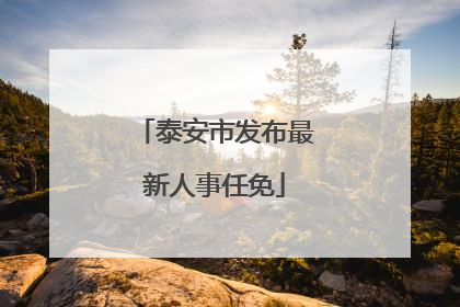 泰安市发布最新人事任免