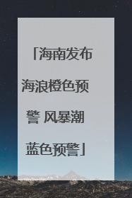 海南发布海浪橙色预警 风暴潮蓝色预警