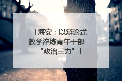 海安：以辩论式教学淬炼青年干部“政治三力”