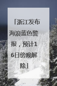 浙江发布海浪蓝色警报，预计16日傍晚解除