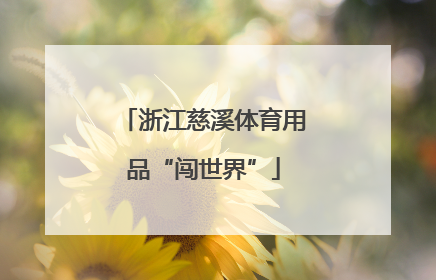 浙江慈溪体育用品“闯世界”
