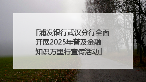浦发银行武汉分行全面开展2025年普及金融知识万里行宣传活动
