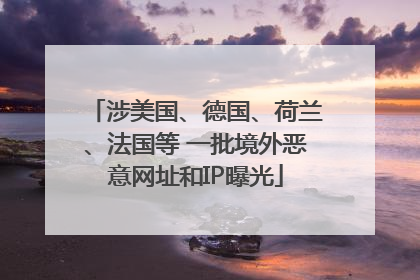 涉美国、德国、荷兰、法国等 一批境外恶意网址和IP曝光