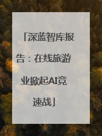 深蓝智库报告：在线旅游业掀起AI竞速战