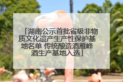 湖南公示首批省级非物质文化遗产生产性保护基地名单 传统酿造酒雁峰酒生产基地入选
