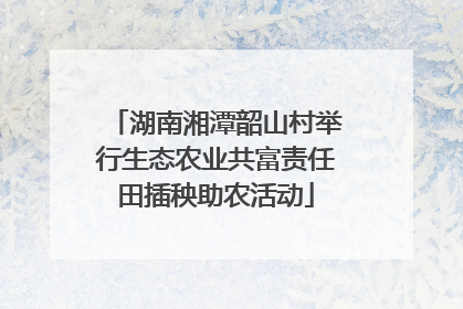 湖南湘潭韶山村举行生态农业共富责任田插秧助农活动