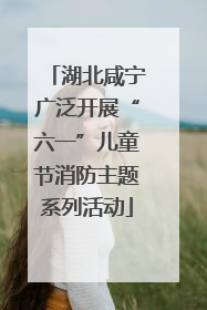 湖北咸宁广泛开展“六一”儿童节消防主题系列活动