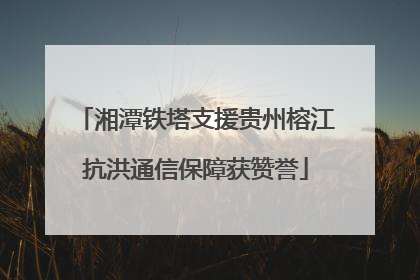 湘潭铁塔支援贵州榕江抗洪通信保障获赞誉