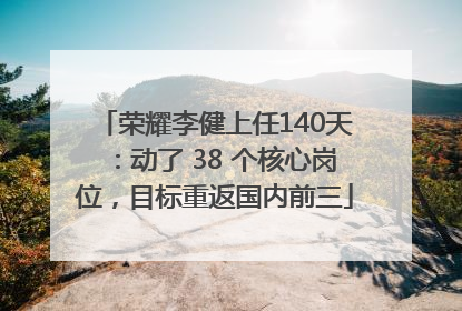 荣耀李健上任140天：动了 38 个核心岗位，目标重返国内前三