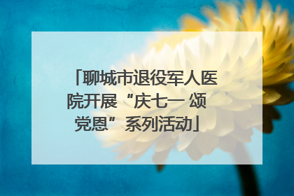 聊城市退役军人医院开展“庆七一 颂党恩”系列活动