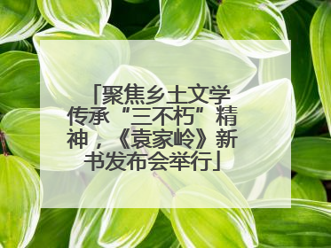 聚焦乡土文学 传承“三不朽”精神，《袁家岭》新书发布会举行