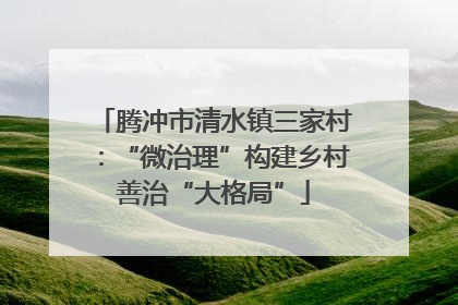 腾冲市清水镇三家村：“微治理”构建乡村善治“大格局”