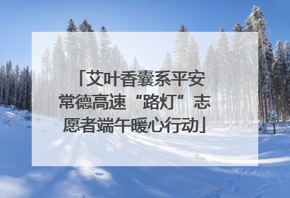 艾叶香囊系平安 常德高速“路灯”志愿者端午暖心行动