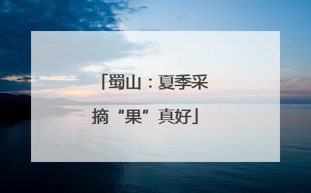 蜀山：夏季采摘“果”真好