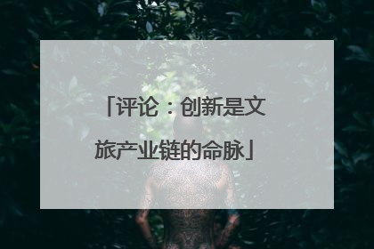 评论：创新是文旅产业链的命脉
