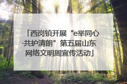 西岗镇开展“e举同心·共护清朗”第五届山东网络文明周宣传活动