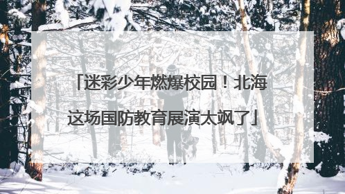 迷彩少年燃爆校园！北海这场国防教育展演太飒了