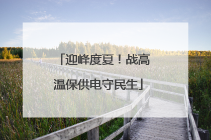 迎峰度夏！战高温保供电守民生