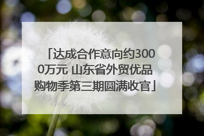达成合作意向约3000万元 山东省外贸优品购物季第三期圆满收官