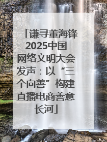 谦寻董海锋2025中国网络文明大会发声：以“三个向善”构建直播电商善意长河