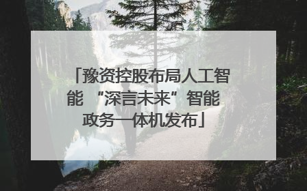 豫资控股布局人工智能 “深言未来”智能政务一体机发布