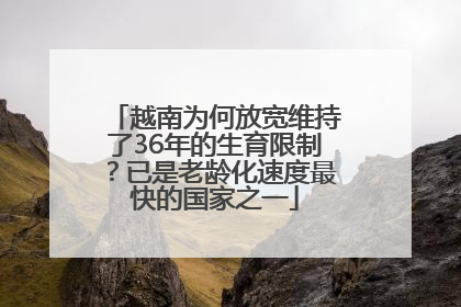 越南为何放宽维持了36年的生育限制？已是老龄化速度最快的国家之一