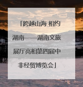 跨越山海 相约湖南——湖南文旅展厅亮相第四届中非经贸博览会