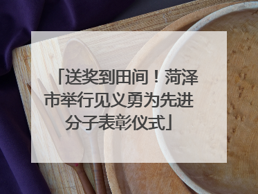送奖到田间！菏泽市举行见义勇为先进分子表彰仪式
