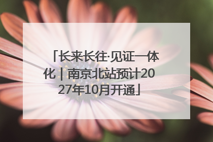 长来长往·见证一体化｜南京北站预计2027年10月开通