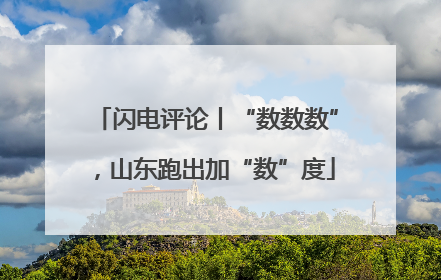 闪电评论丨“数数数”，山东跑出加“数”度