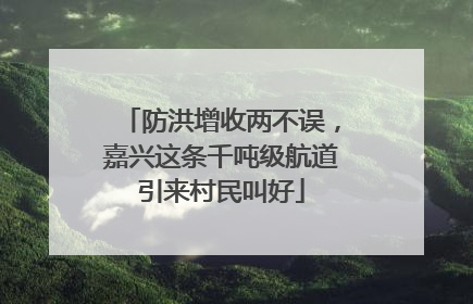防洪增收两不误，嘉兴这条千吨级航道引来村民叫好