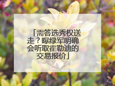 需答选秀权送走？曝绿军明确会听取霍勒迪的交易报价