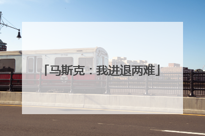 马斯克：我进退两难