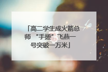 高二学生成火箭总师 “手搓”飞燕一号突破一万米