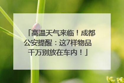 高温天气来临！成都公安提醒：这7样物品千万别放在车内！