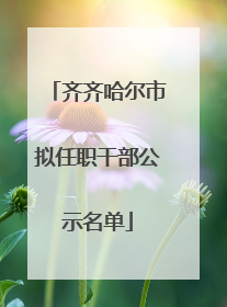 齐齐哈尔市拟任职干部公示名单