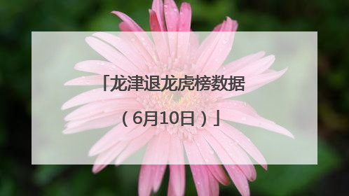 龙津退龙虎榜数据（6月10日）
