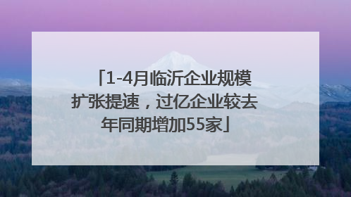 1-4月临沂企业规模扩张提速，过亿企业较去年同期增加55家