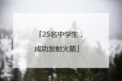 25名中学生，成功发射火箭