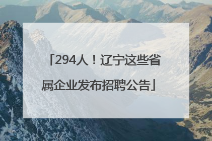 294人！辽宁这些省属企业发布招聘公告